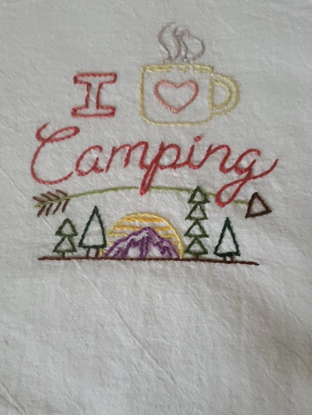 Hand Embroidered Dish Towels Set Of 5